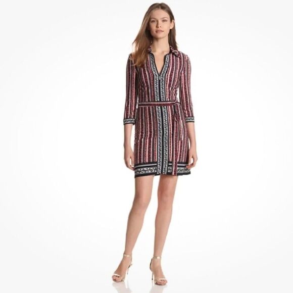 LAUNDRY‎ BY SHELLI SEGAL WOMEN'S MIXED PRINT JERSEY DRESS, INKBLOT MULTI size 10 - Picture 1 of 7